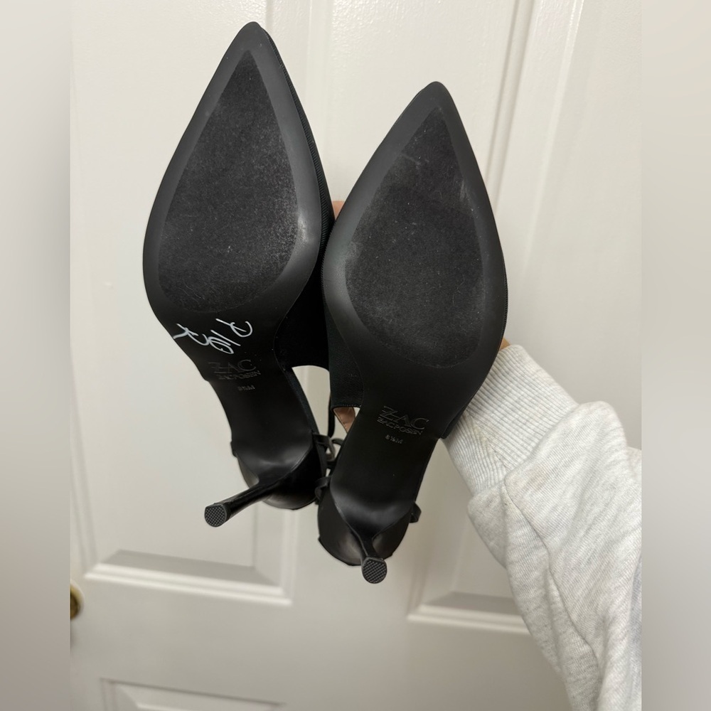 Women’s Zac Posen Black Stiletto HighHeels Bow 8.5 Wedding Guest Party Holiday - Picture 6 of 6